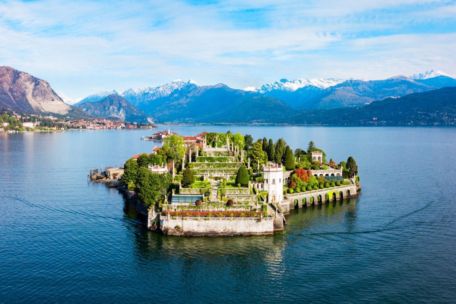 Isola,Bella,And,Stresa,Town,Aerial,Panoramic,View.,Isola,Bella
